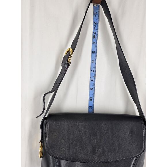 LANCEL VINTAGE BLACK LEATHER SHOULDER BAG – FRONT FLAP – MADE IN ITALY 10"x8"x4" - Picture 15 of 16